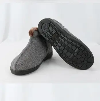  Обувь Monk Зимняя хлопчатобумажная обувь Мужские теплые короткие ботинки Обувь Monk