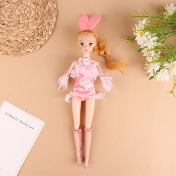  1 комплект модной одежды для кукол, шорты с коротким рукавом, сексуальное платье с кроликом, повязка на голову, чулки, праздничная форма для куклы длиной 30 см