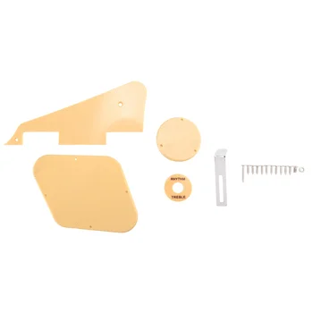 1 комплект желтых накладок для переключателей полости, Пластина выбора звукоснимателя, кронштейн, Винты Подходят для набора в стиле гитары Les Paul