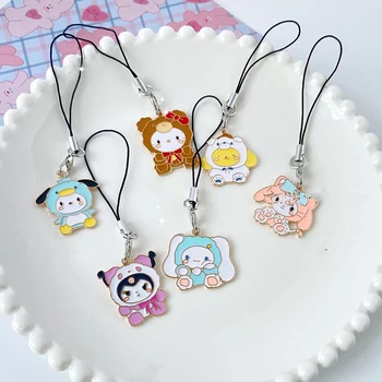  Kawaii Sanrio Hello Kitty Kuromi Cinnamoroll Мультяшное Творчество Ключ Для мобильного Телефона U Диск Украшает Кулон Нежный Подарок на Фестиваль