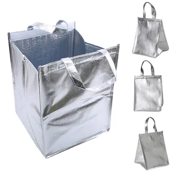  1 шт. Пакеты для хранения льда из алюминиевой фольги, изолированный термосумка для пляжных продуктов, Прочные уличные коробки, Складная сумка-холодильник, сумка для ланча и пикника