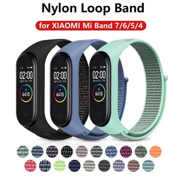 50шт Нейлоновый браслет для Xiaomi Mi Band 7 6 5 4 Спортивные часы Loop Band Смарт-браслет Сменный ремешок