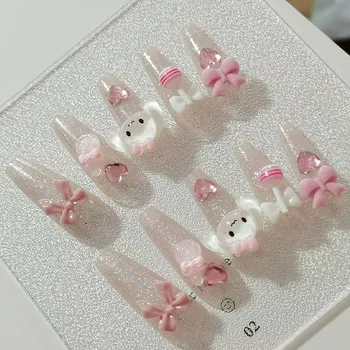  Кавайный милый орнамент Sanrio Cinnamoroll для накладных ногтей, длинные оригинальные украшения, подарки на день рождения, подарки подруге, игрушки для девочек