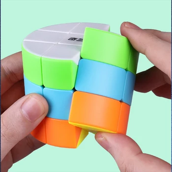  QIYI 3x3x3 Цилиндр Magic Cube Колонна Профессиональная Скоростная Головоломка Извилистый Мозг Антистресс Развивающие Игрушки Для Детей Magic Cube