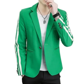 Весенне-осенний мужской пиджак 2023, однобортный пиджак с длинным рукавом, деловой повседневный профессиональный костюм, банкетный костюм, платье