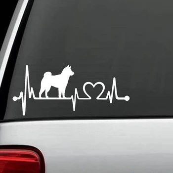  Сердцебиение Сиба-Ину @ Lifeline Наклейка с изображением собаки, наклейки для декора автомобиля, грузовика, внедорожника, ноутбука, виниловая наклейка, наклейка-наклейка