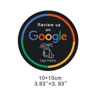 Наклейка NFC на черном фоне для обзора Google Увеличьте количество ваших отзывов Диаметр большого размера 100 мм