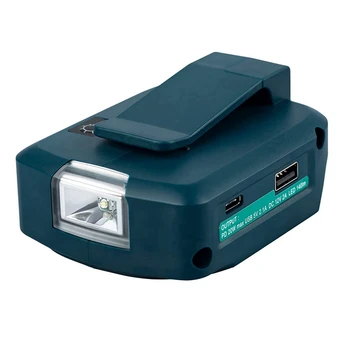  2X Для Makita ADP05 14,4 В/18 В Львиная Батарея USB/Type-C Конвертер Порты И Разъемы Со Светодиодной Подсветкой Прожектор Наружный Свет Для Makita