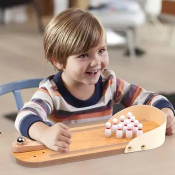  Головоломка, деревянный мини-шар для боулинга, интерактивная настольная игра для родителей и детей, игрушка для снятия стресса в помещении, игрушка в подарок