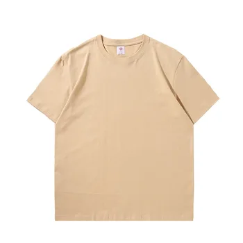  Японская хлопчатобумажная рубашка, футболка с короткими рукавами, мужская и женская однотонная одежда, футболка, белая одежда, пустая рубашка, простая слоеная рубашка с круглым вырезом