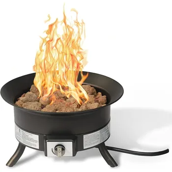  19-дюймовая круглая портативная печь для разведения огня на пропане с ремешком для переноски 55,000 BTU