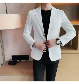  Высококачественный блейзер мужской в итальянском стиле Премиум-класса, простая мода, Элегантный Деловой Повседневный рабочий костюм джентльмена, приталенный пиджак