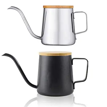  Кофейник из нержавеющей стали, лебединая шея, тонкий чайник для чая, Узкий носик, Капельная кофеварка, Кофейный инструмент, капельный чайник с крышкой