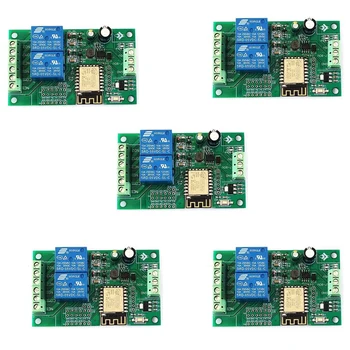  5X Esp8266 Esp-12F Wifi Релейный Модуль 2 Канала 5 В/8-80 В Сетевой Релейный Переключатель Для Arduino Ide Smart Home App Remot Control