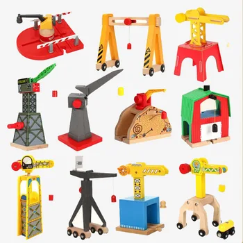  Все виды деревянных железнодорожных путей, железнодорожные аксессуары, магнитный кран, подходящий для Biro, все бренды развивающих игрушек Wood Track